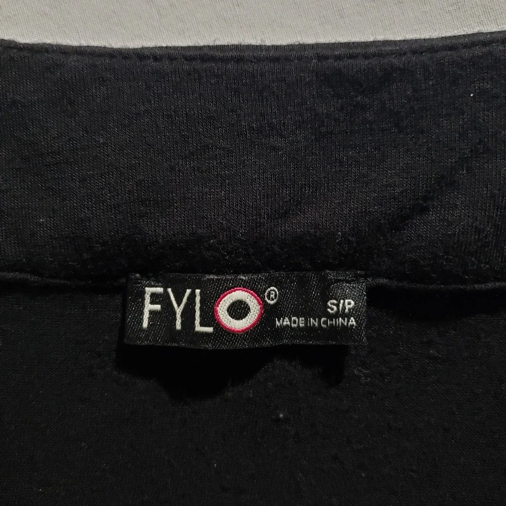 *Fylo* Embroidered black tank, small - Picture 7 of 7